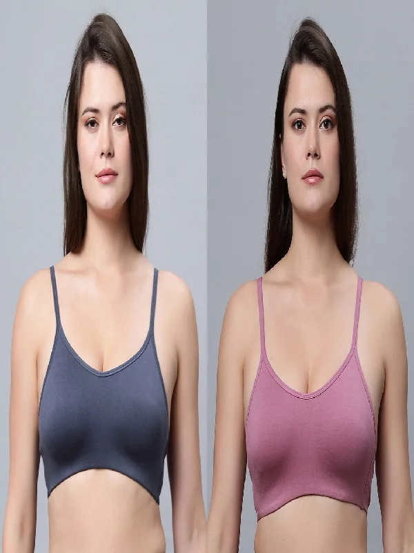 eco - friendly women sport bra made from recycled materialsNon-Padded Full Coverage Grey and Onion Color Sports bra (Pack of 2)