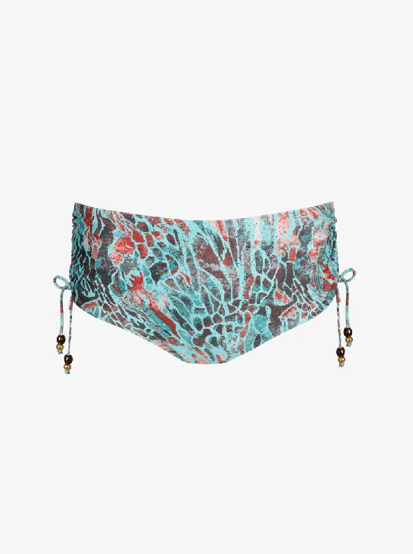 coordinating women bikini briefs with beach cover - upsRiyad Drawstring Full Bikini Briefs - Turquoise Seas