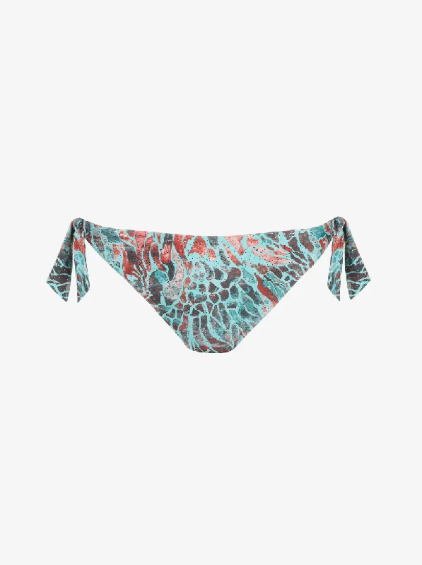 balconette style women bikini briefs for a unique lookRiyad Side-Tie Bikini Briefs - Turquoise Seas